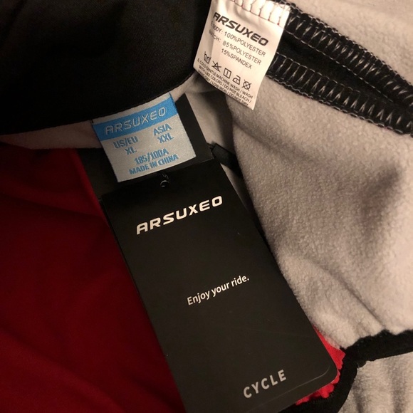 Cycling Red Jacket Arsuxeo Unisex cycling jacket Size XL - Picture 11 of 14